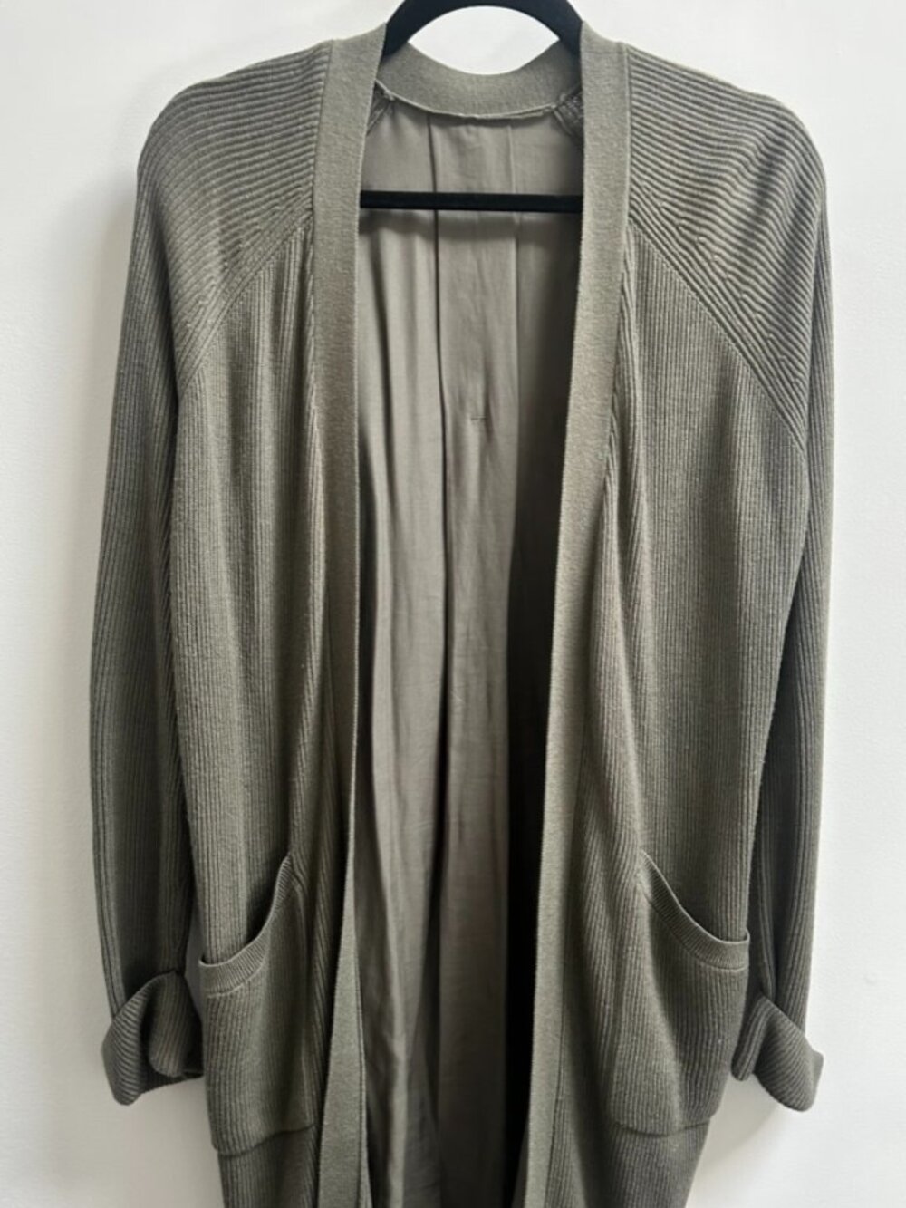 Lululemon Olive Green Wrap Cardigan, Size 6